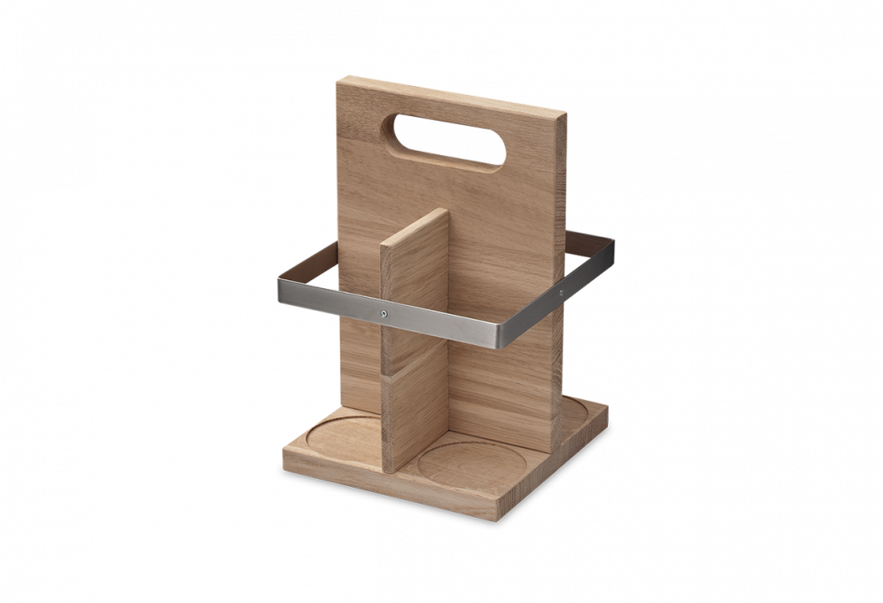 Bottle carrier, 4 pcs. in modern design with stainless steel