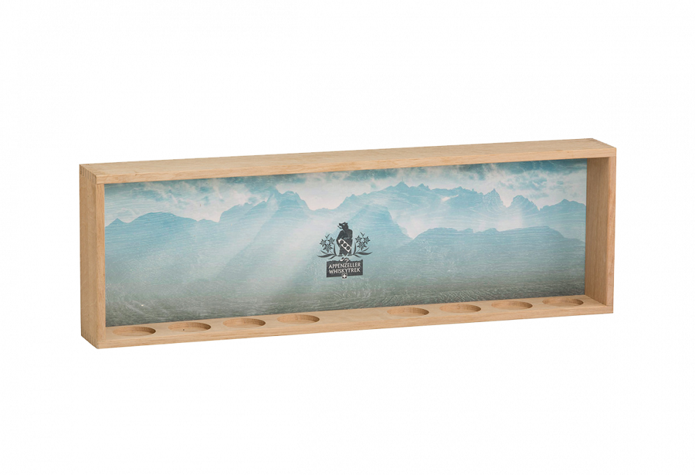 Display spirits with screen printing and milled insert