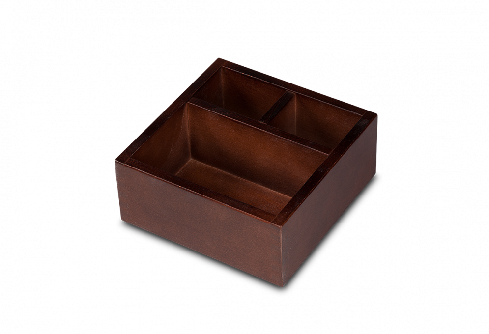 Stifthalter & Zettelbox aus edlem dunklen Holz