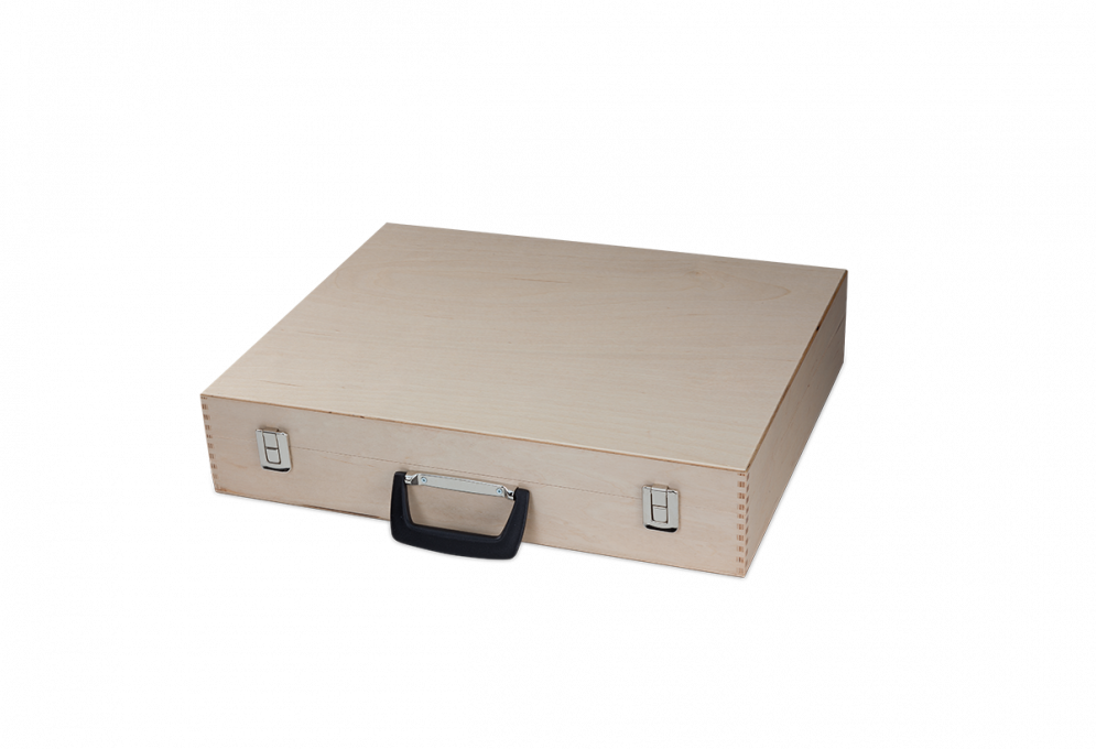 Toolbox with plastic handle made of birch