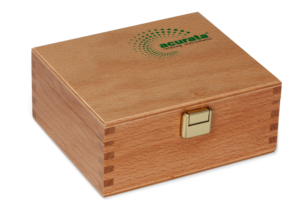 Holzkassette für Bohrer mit mehrfarbigen Druck