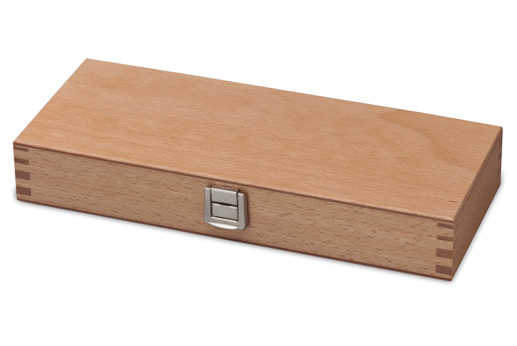 lackiertes Holzetui für Messinstrumente aus Buche