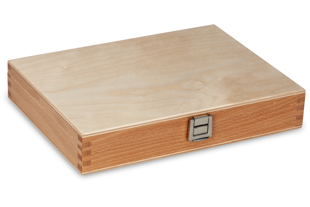 Holzkistchen mit Klappdeckel aus Buche & Birkensperrholz