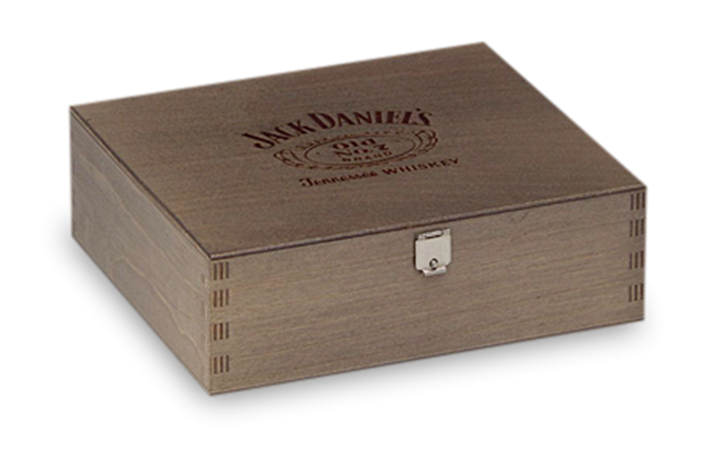 Holzschatulle Flachmann gezinkt und verschliffen mit Branddruck