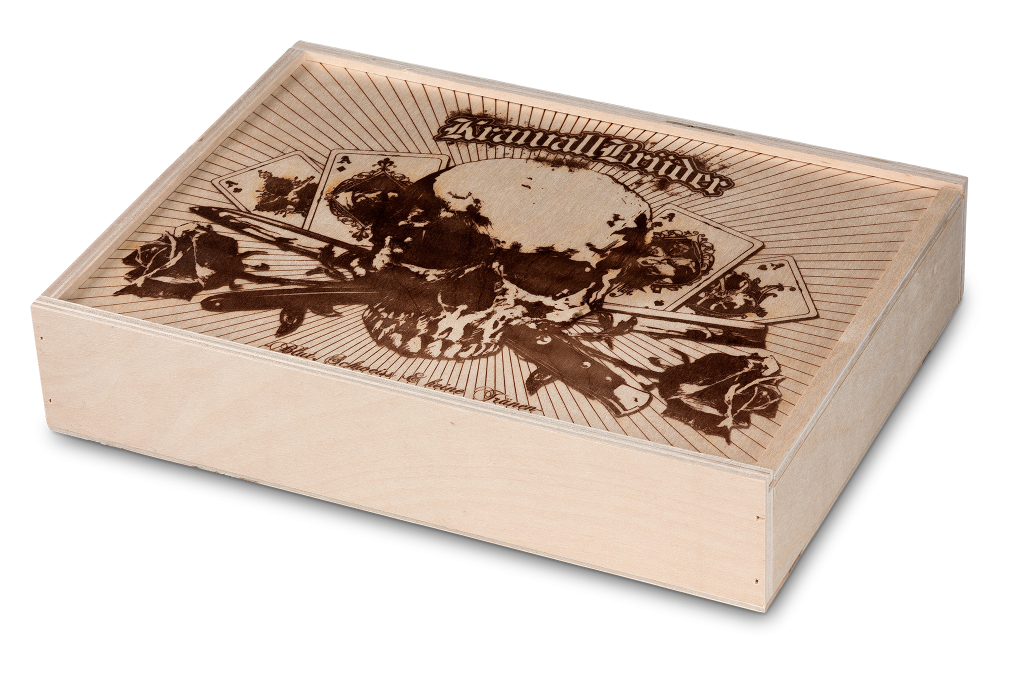 Box für CDs mi Branddruck und Ausziehleiste