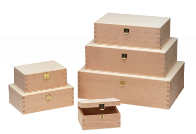 Holzkiste "Standard" mit Klappdeckel aus Buche massiv