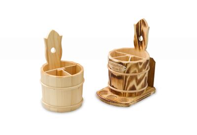 aus Fichte in natur oder geflammter Ausführung, mit Einsatz und Bodenplatte