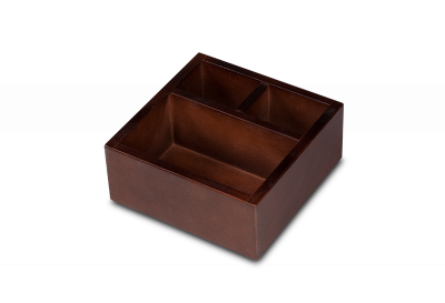 Stifthalter & Zettelbox aus edlem dunklen Holz