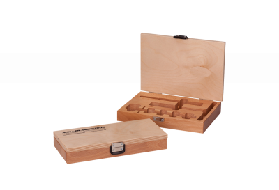 Holzetui mit Holzeinsatz und Siebdruck