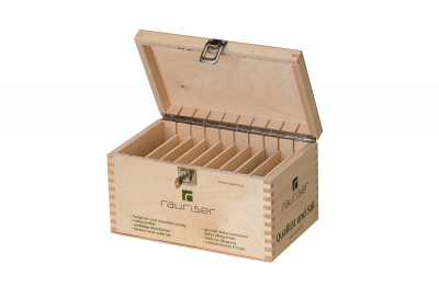Holzkiste für Steinplatten mit Trennstege