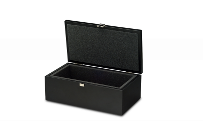 Werkzeugkiste mit Schaumstoffeinsatz am Deckel schwarz lackiert