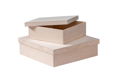 Standard gift packaging with lid and notched corner joint from Scheffauer-Holzwaren